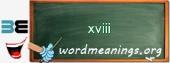 WordMeaning blackboard for xviii